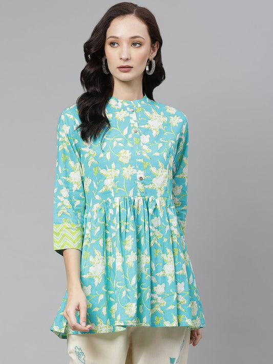Women'S Floral Print Short Top | LASVINI - Redefining Indian Fashion with Elegance