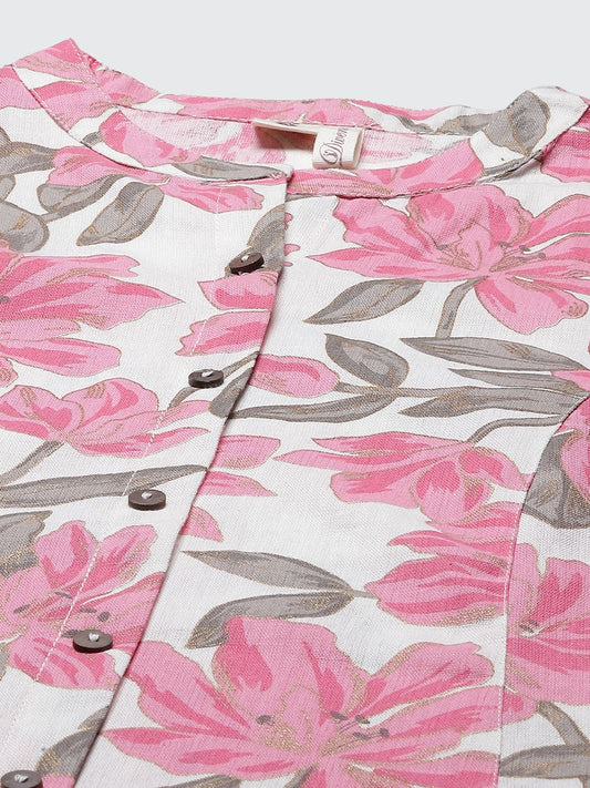 Women'S Floral Print A-Line Cotton Kurta | LASVINI - Redefining Indian Fashion with Elegance
