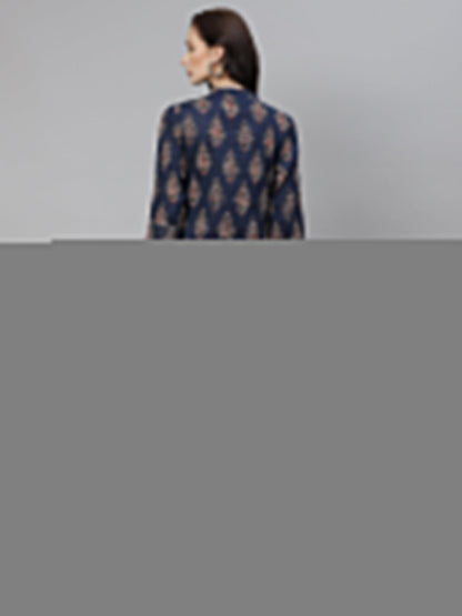 Women'S Blue Printed Straight Kurta With Cotton Pants | LASVINI - Redefining Indian Fashion with Elegance