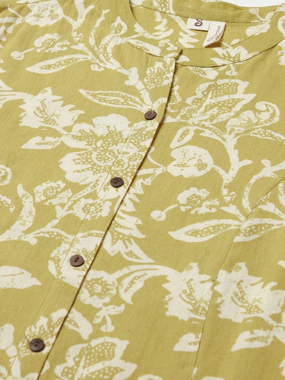 Women'S Pastel Green Cotton Flex A-Line Kurta | LASVINI - Redefining Indian Fashion with Elegance