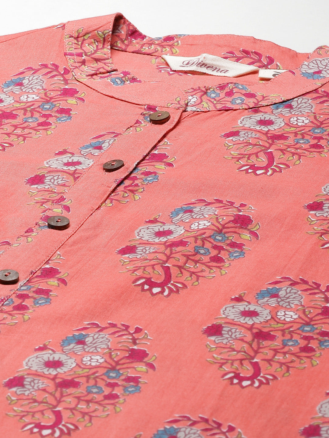 Women'S Pink Floral Rayon Straight Kurta | LASVINI - Redefining Indian Fashion with Elegance