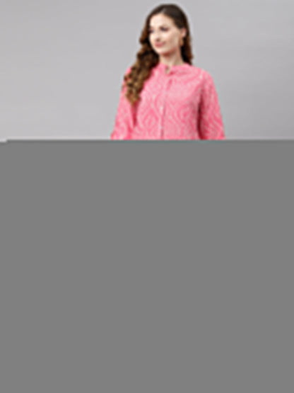 Women'S Pink Bandhani Print Rayon Top | LASVINI - Redefining Indian Fashion with Elegance