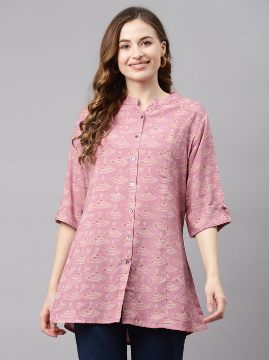 Women'S Peach Rayon Top | LASVINI - Redefining Indian Fashion with Elegance