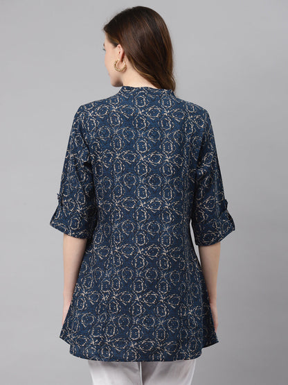 Women'S Navy Blue Rayon Top | LASVINI - Redefining Indian Fashion with Elegance