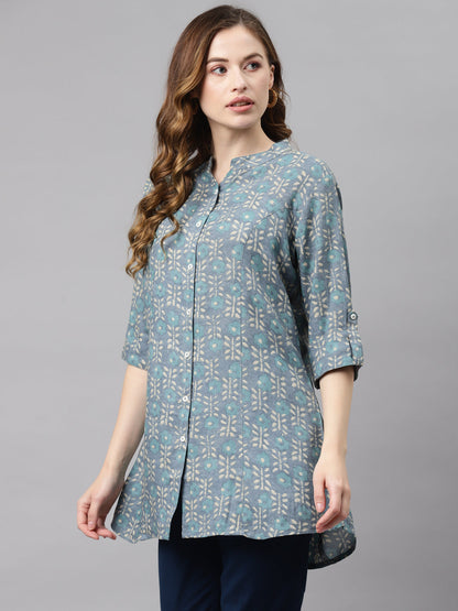 Women'S Green Floral Rayon Top | LASVINI - Redefining Indian Fashion with Elegance