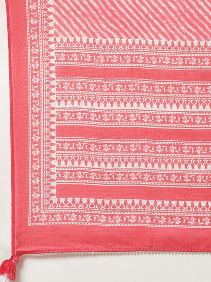 Women'S Pink Cotton Straight Kurta Pant Set With Dupatta | LASVINI - Redefining Indian Fashion with Elegance