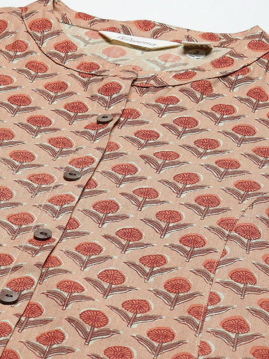 Peach Cotton Flex Kurta | LASVINI - Redefining Indian Fashion with Elegance