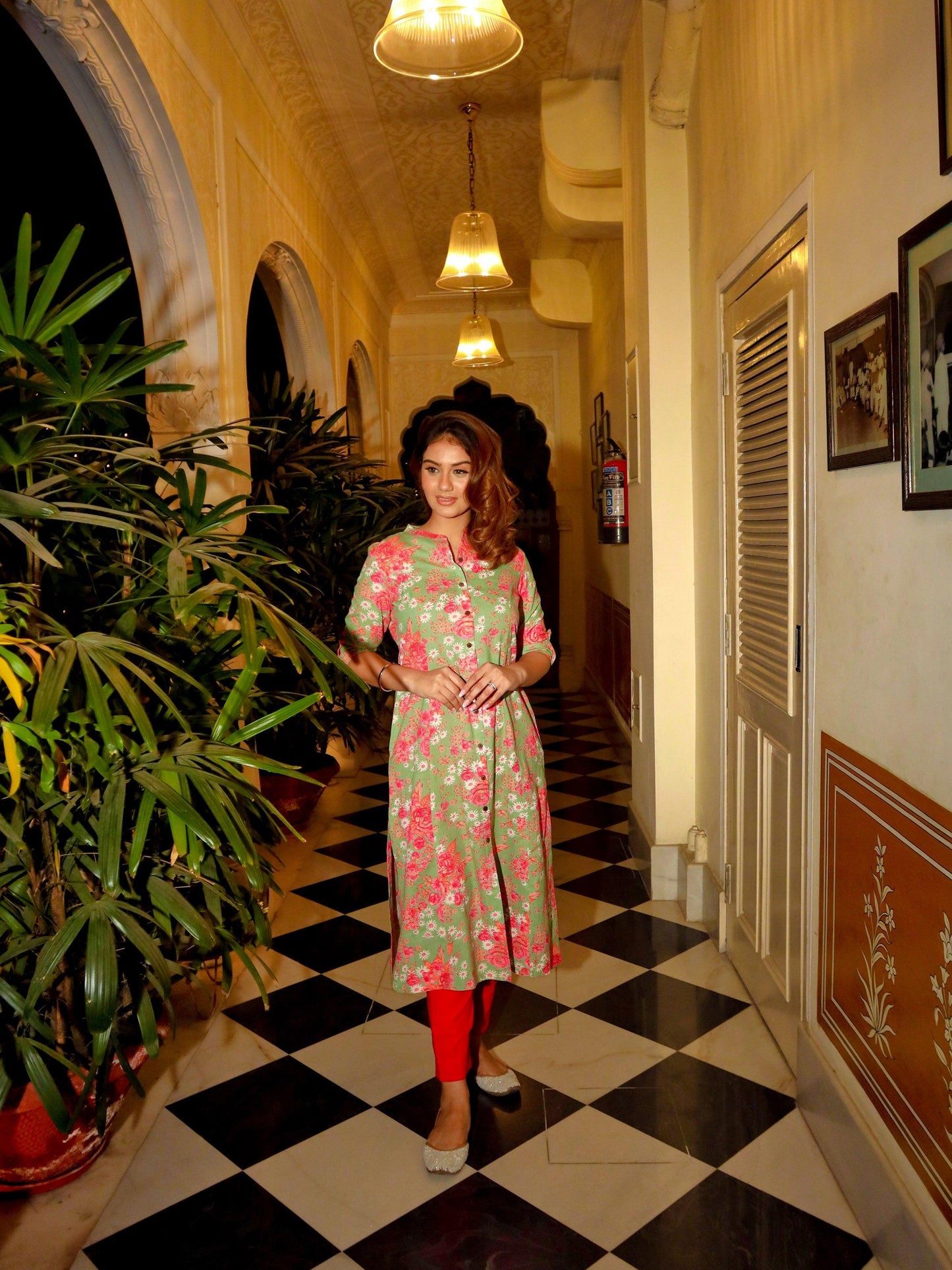 Mint Green Cotton Flex Kurta | LASVINI - Redefining Indian Fashion with Elegance