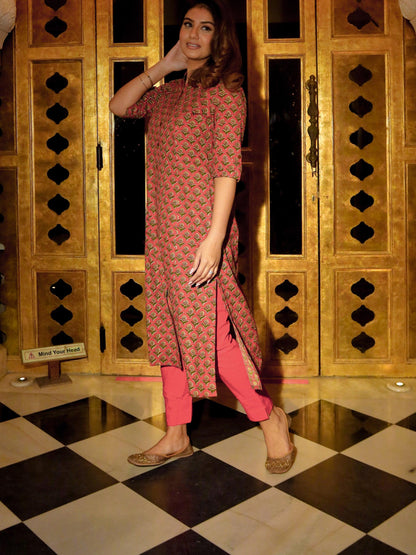 Maroon Cotton Flex A-Line Kurta | LASVINI - Redefining Indian Fashion with Elegance