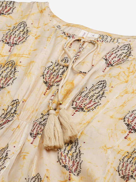 Women'S Light Yellow Rayon Kaftan Pant Set | LASVINI - Redefining Indian Fashion with Elegance