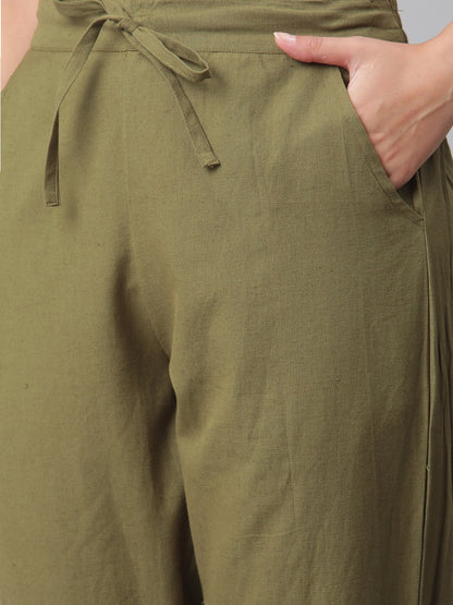 Women'S Green Rayon Kaftan Pant Set | LASVINI - Redefining Indian Fashion with Elegance