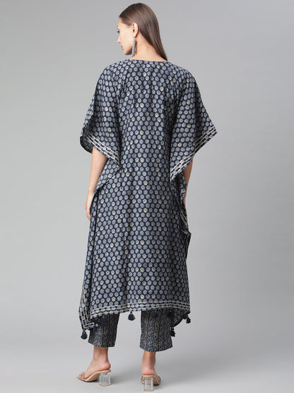 Women'S Blue Rayon Kaftan Pant Set | LASVINI - Redefining Indian Fashion with Elegance