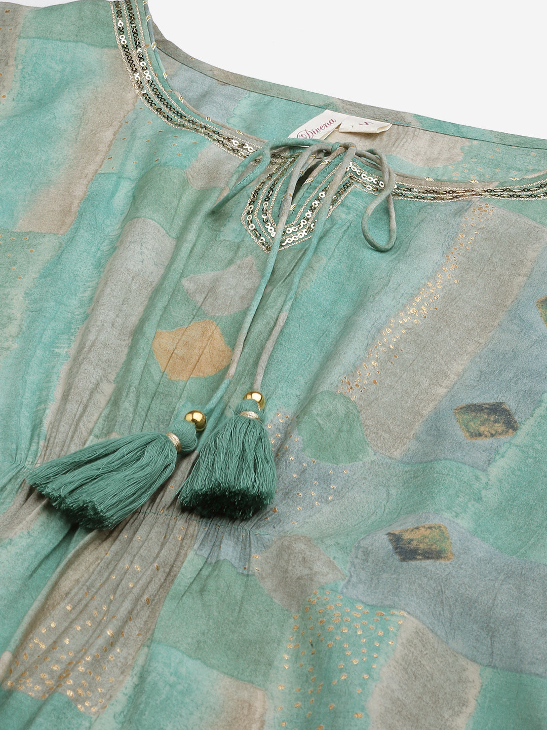 Women'S Sea Green Rayon Kaftan Pant Set | LASVINI - Redefining Indian Fashion with Elegance