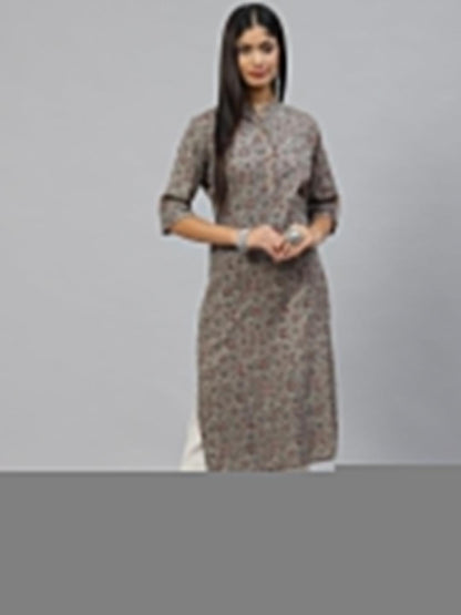 Dark Gray And Maroon Cotton Straight Kurta | LASVINI - Redefining Indian Fashion with Elegance