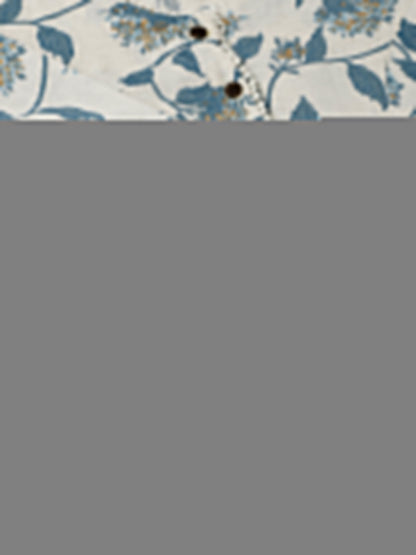Blue Floral Printed A-Line Kurta | LASVINI - Redefining Indian Fashion with Elegance