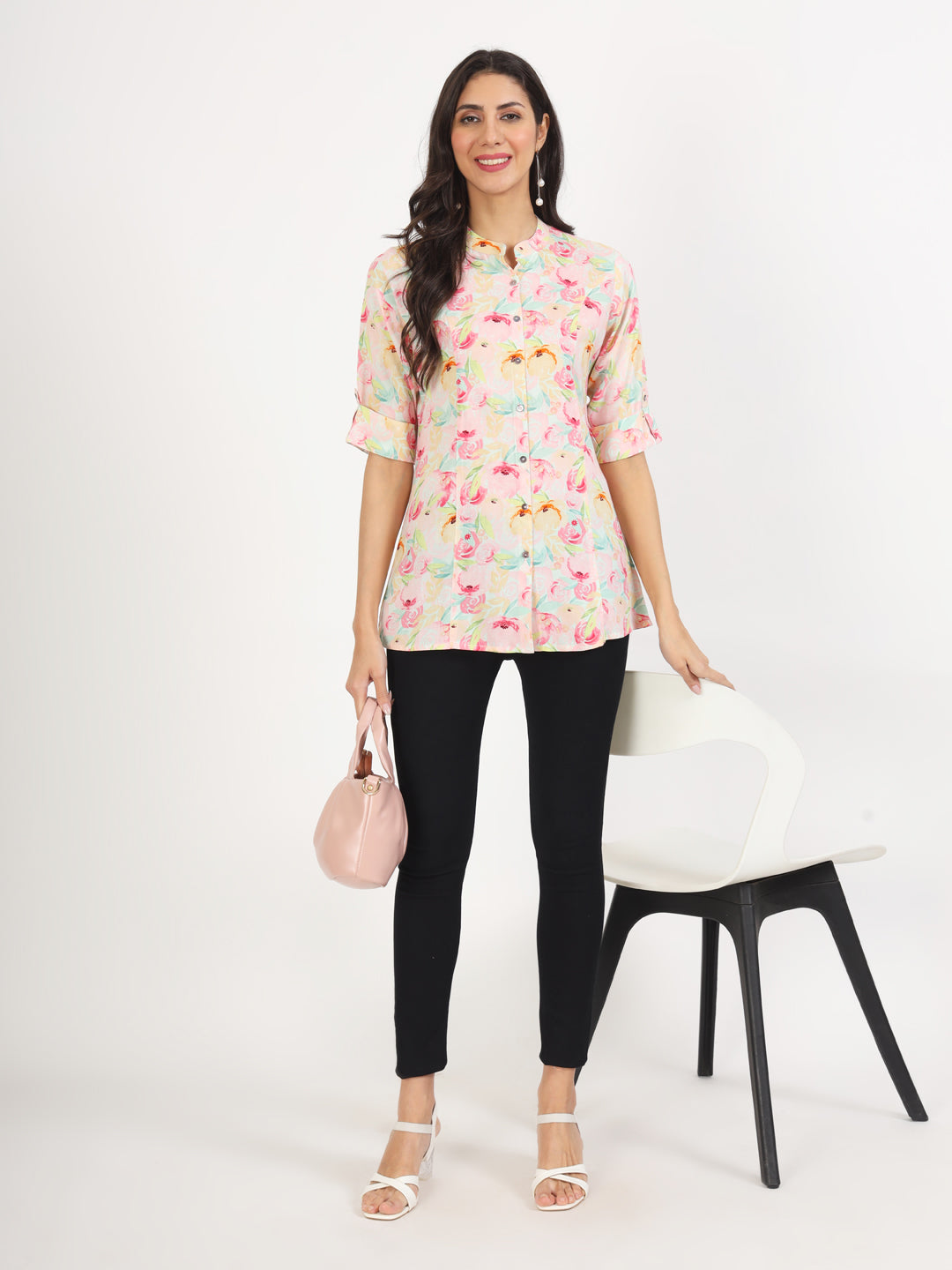 Women Green Floral Printed Rayon Top | LASVINI - Redefining Indian Fashion with Elegance