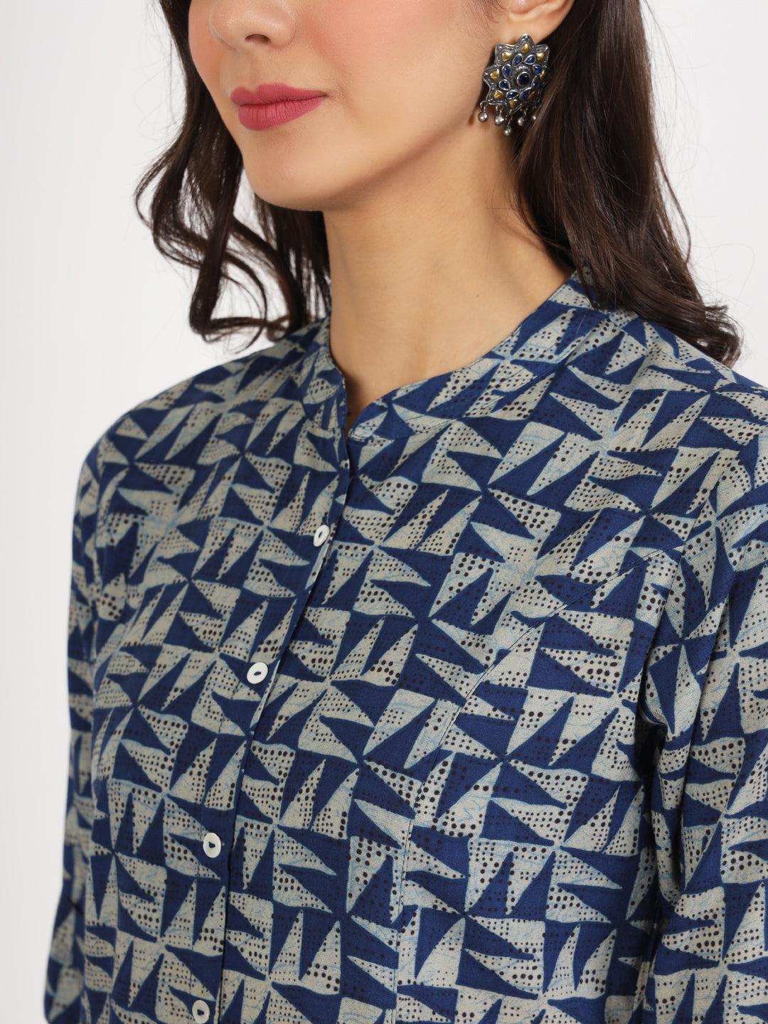 Women Blue Floral Printed Rayon Top | LASVINI - Redefining Indian Fashion with Elegance
