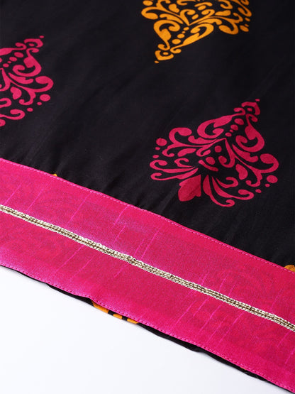 Women'S Printed Black Cotton Kurti | LASVINI - Redefining Indian Fashion with Elegance