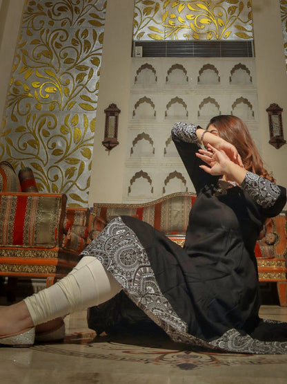 Women'S Black Rayon A-Line Kurti | LASVINI - Redefining Indian Fashion with Elegance