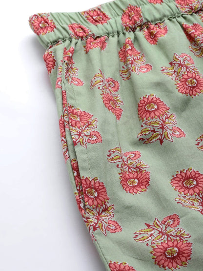 Women'S Green Printed Loungewear /Nightwear | LASVINI - Redefining Indian Fashion with Elegance