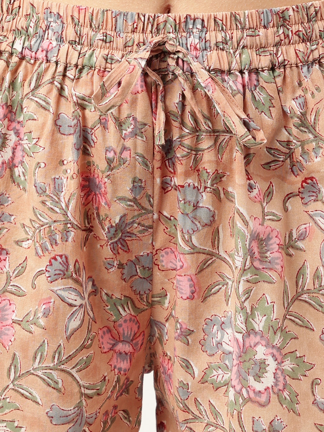 Floral Printed Pure Cotton Short Night Suit | LASVINI - Redefining Indian Fashion with Elegance