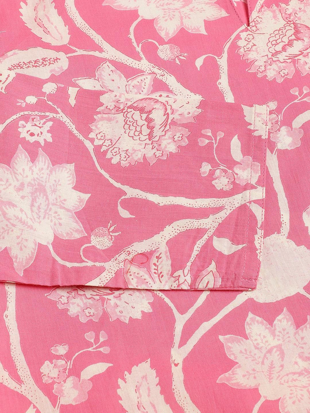 Pink Printed Loungewear/Nightwear | LASVINI - Redefining Indian Fashion with Elegance