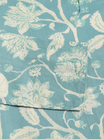 Sea Green Printed Loungewear/Nightwear | LASVINI - Redefining Indian Fashion with Elegance