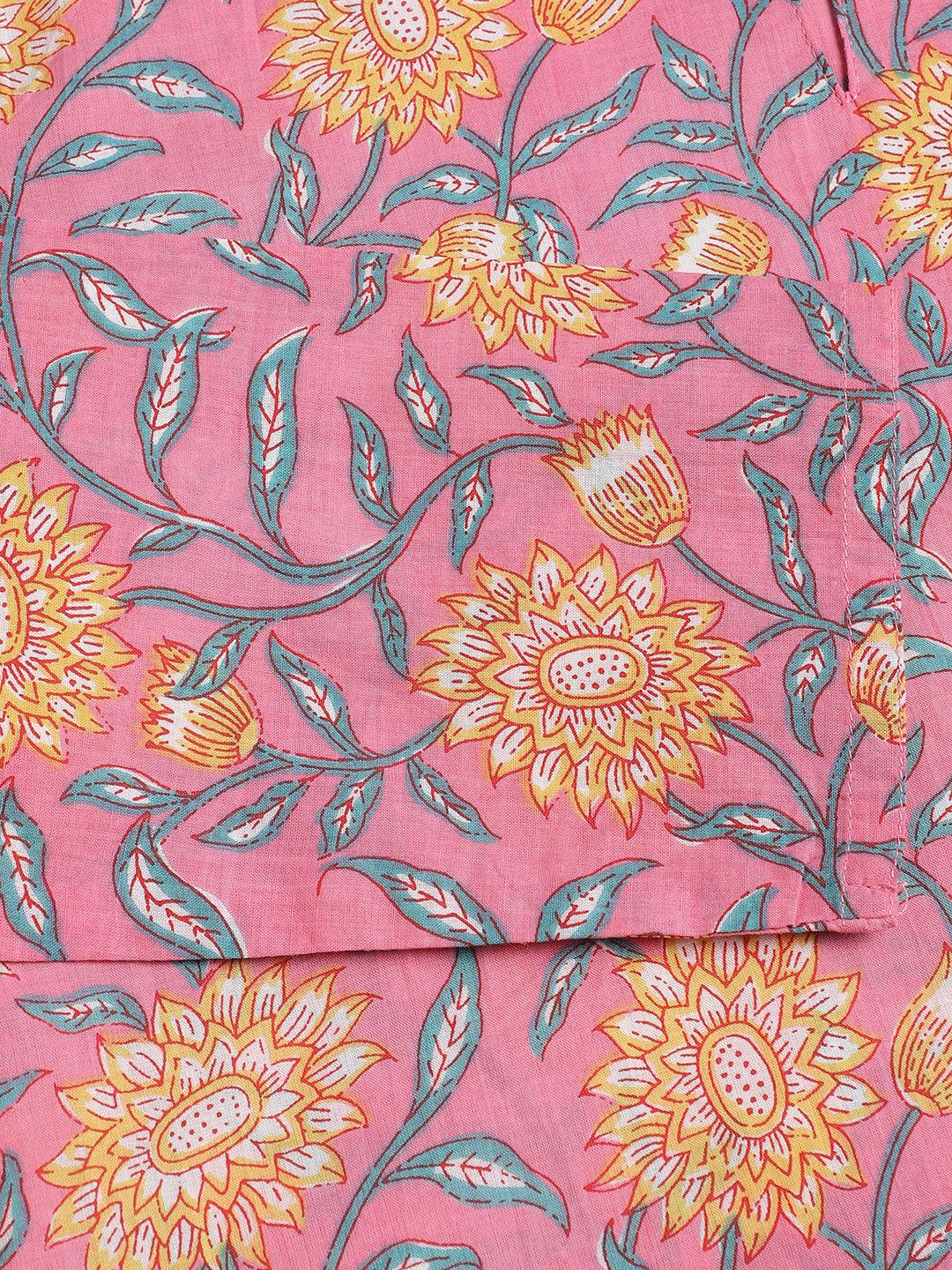 Dark Pink Printed Loungewear/Nightwear | LASVINI - Redefining Indian Fashion with Elegance
