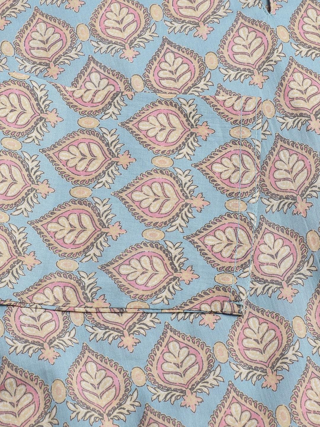 Sky Blue Printed Loungewear/Nightwear | LASVINI - Redefining Indian Fashion with Elegance