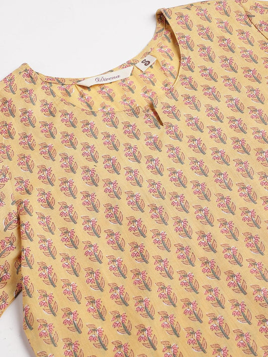 Mustard Printed Loungewear/Nightwear | LASVINI - Redefining Indian Fashion with Elegance