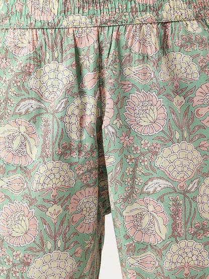 Mint Green Printed Loungewear/Nightwear | LASVINI - Redefining Indian Fashion with Elegance
