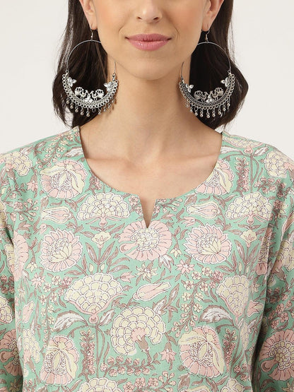 Mint Green Printed Loungewear/Nightwear | LASVINI - Redefining Indian Fashion with Elegance