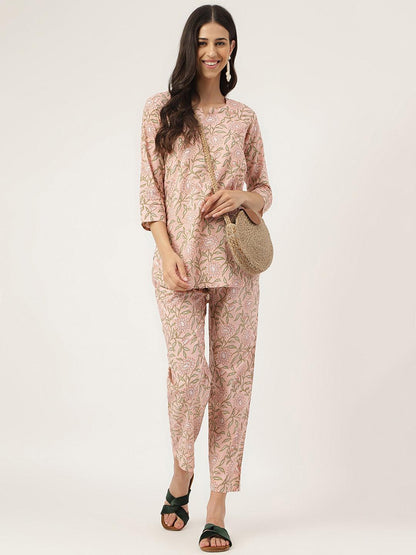 Pink Printed Loungewear/Nightwear | LASVINI - Redefining Indian Fashion with Elegance