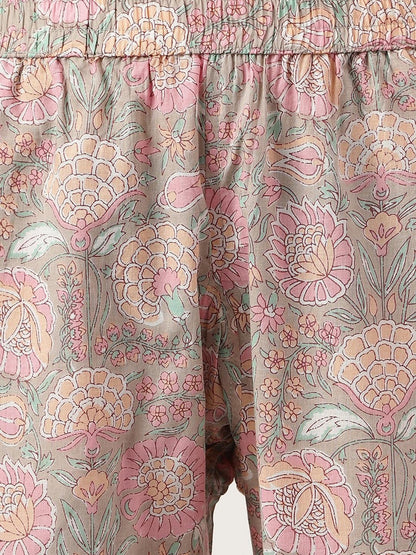 Light Brown Printed Loungewear/Nightwear | LASVINI - Redefining Indian Fashion with Elegance