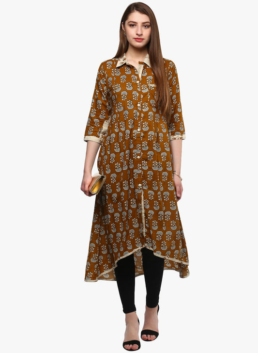 Women'S Printed Cotton Shirt Style Kurta | LASVINI - Redefining Indian Fashion with Elegance