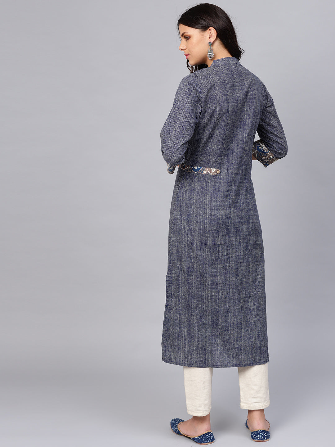 Women'S Blue Straight Kurta | LASVINI - Redefining Indian Fashion with Elegance