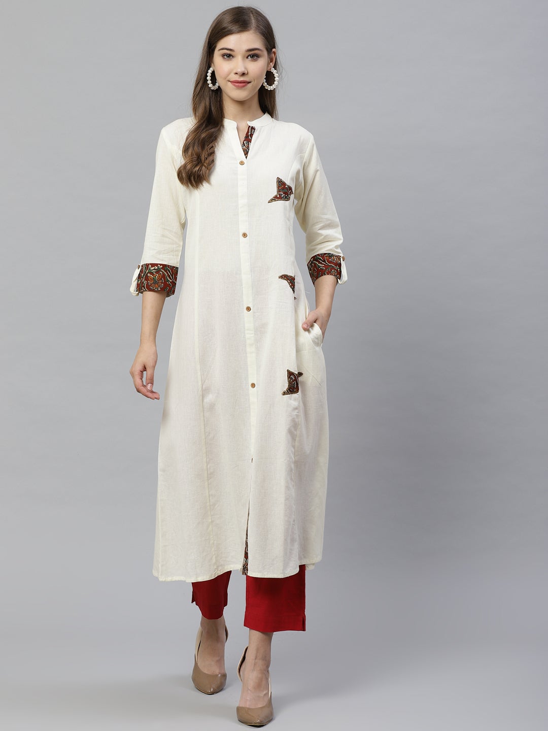 Women'S Sequin Work Cotton Flex Off White Kurta | LASVINI - Redefining Indian Fashion with Elegance
