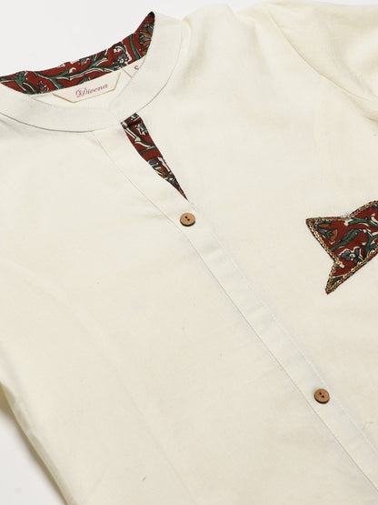 Women'S Sequin Work Cotton Flex Off White Kurta | LASVINI - Redefining Indian Fashion with Elegance