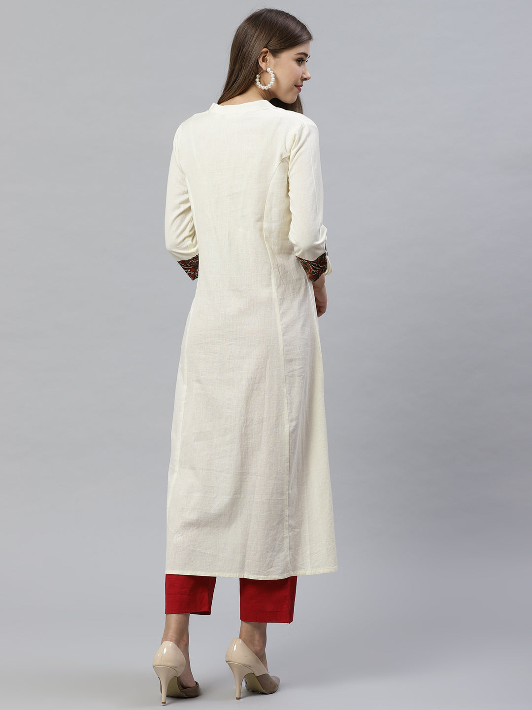 Women'S Sequin Work Cotton Flex Off White Kurta | LASVINI - Redefining Indian Fashion with Elegance