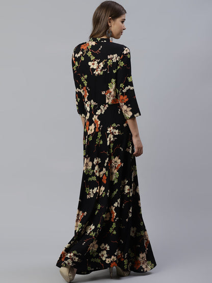 Women'S Black Floor Length Rayon Kurti | LASVINI - Redefining Indian Fashion with Elegance