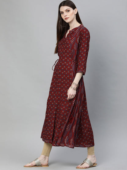 Women'S Maroon Rayon Kurta | LASVINI - Redefining Indian Fashion with Elegance