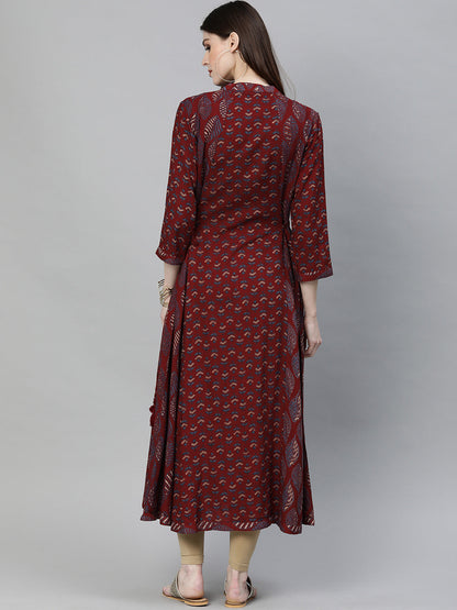 Women'S Maroon Rayon Kurta | LASVINI - Redefining Indian Fashion with Elegance