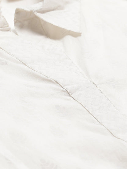 Women'S White Printed Cotton Kurti With Palazzo | LASVINI - Redefining Indian Fashion with Elegance