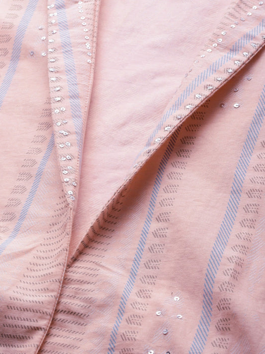Women'S Baby Pink Three Piece Palazzo Set With Jacket | LASVINI - Redefining Indian Fashion with Elegance