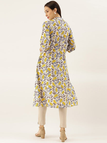 Women'S White Printed Cotton Kurta | LASVINI - Redefining Indian Fashion with Elegance