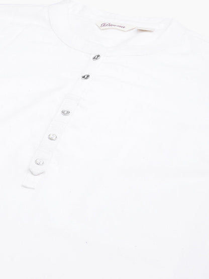Women'S White Cotton Straight Kurta | LASVINI - Redefining Indian Fashion with Elegance