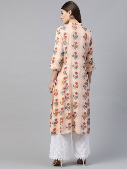 Women'S A-Line Pink Rayon Kurta | LASVINI - Redefining Indian Fashion with Elegance