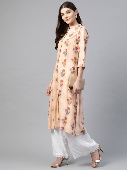 Women'S A-Line Pink Rayon Kurta | LASVINI - Redefining Indian Fashion with Elegance