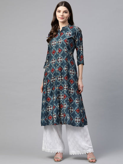 Women'S A-Line Printed Rayon Kurta | LASVINI - Redefining Indian Fashion with Elegance
