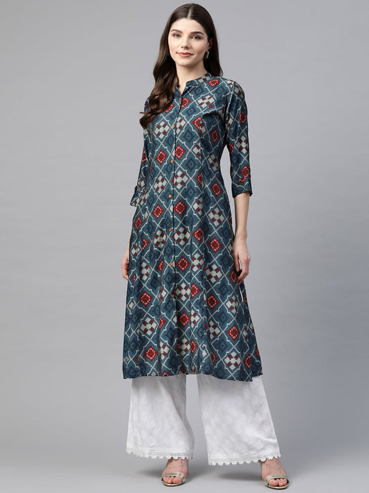 Women'S A-Line Printed Rayon Kurta | LASVINI - Redefining Indian Fashion with Elegance
